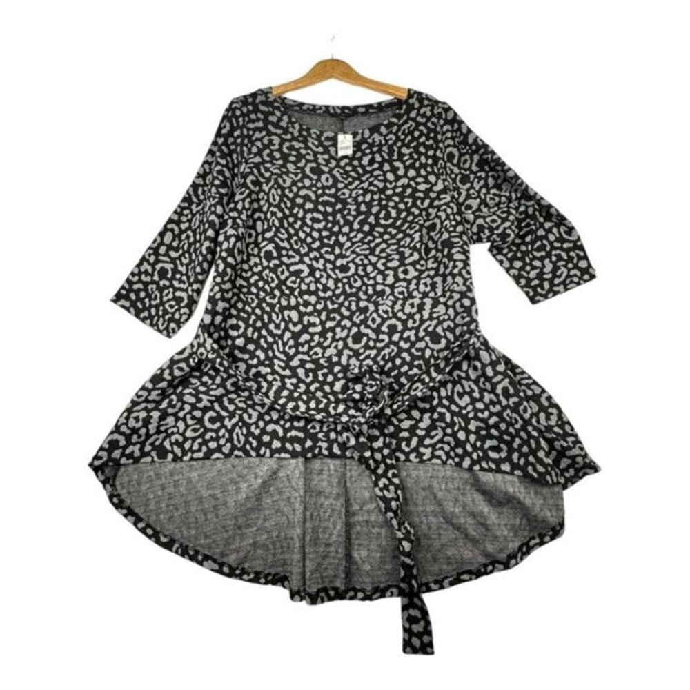 NEW Lane Bryant Twist Front Tunic Top size‎ 22/24 Black/ Grey